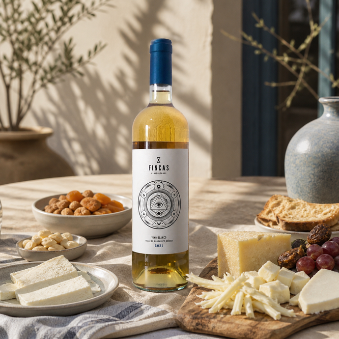 Fincas MX Blanco servido con queso fresco, panela, asadero y queso madurado mexicano