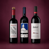 Ziobaffa Toscana, Michele Chiarlo Cipressi y Aster Crianza sobre fondo vino