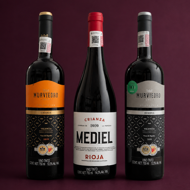 Murviedro Crianza, Mediel Crianza y Murviedro Reserva de la caja Mediterráneo
